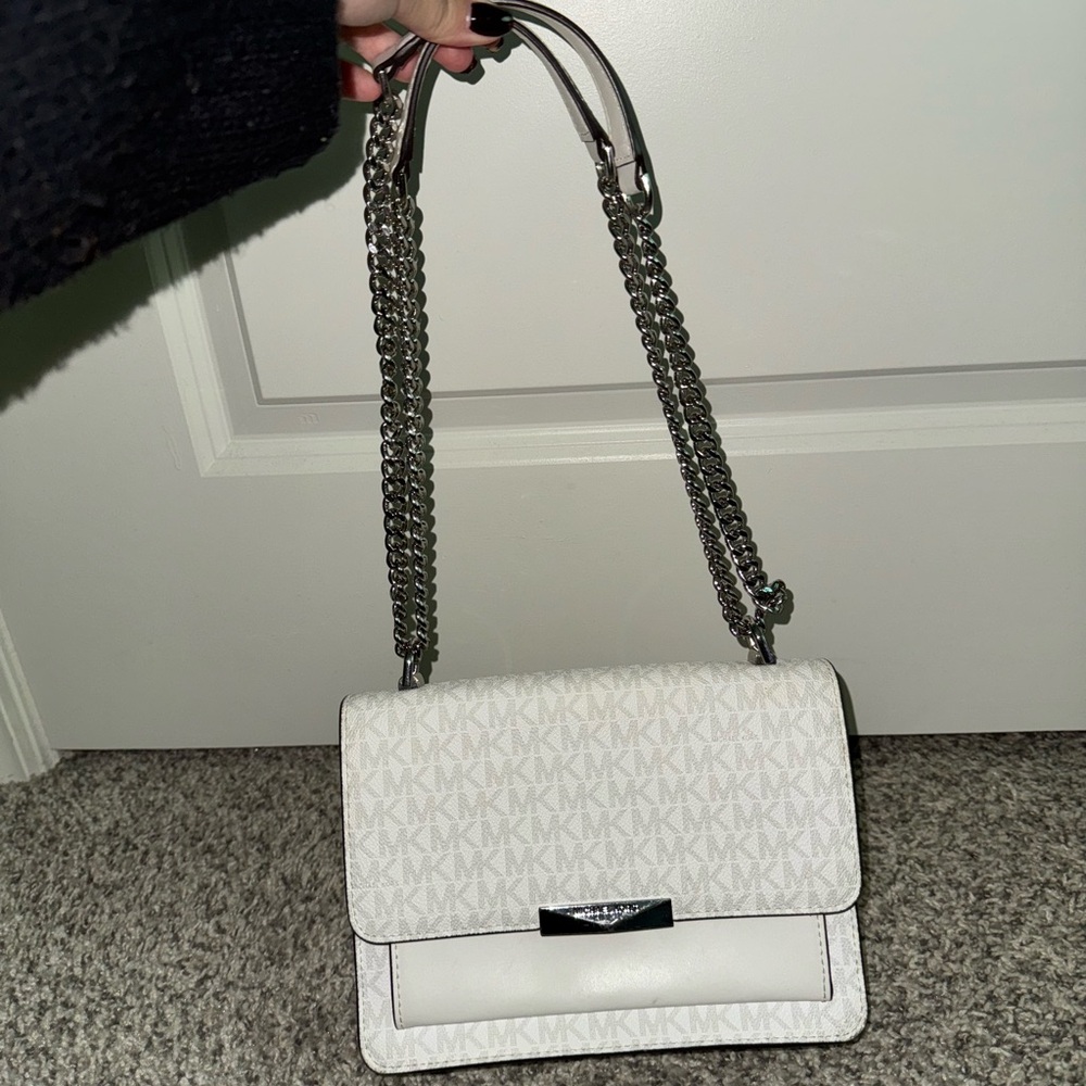 Michael Kors Monogram White Shoulder Bag